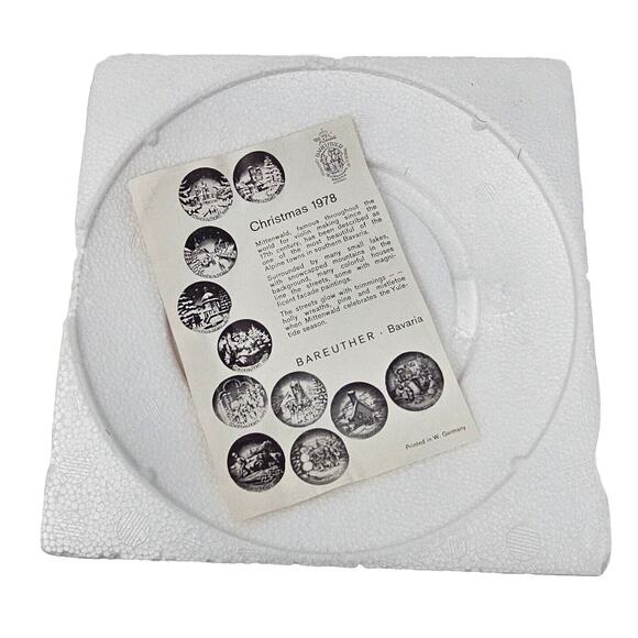 Vtg Christmas Wall Plate "Mittenwald" Bavaria Germany 1978 BAREUTHER Cottagecore - Picture 5 of 12